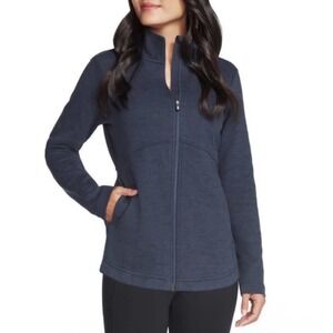 SKECHERS | Women's Full Zip Goknit Navy Blue Athleisure Athletic Jacket, Size S